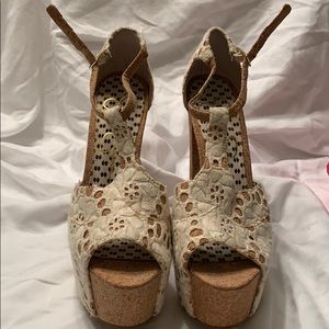 Jessica Simpson Dany 4 Cream Nat Macrame Platforms